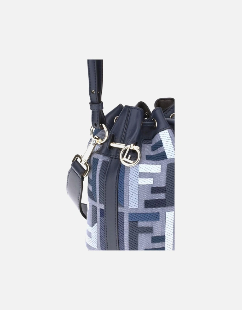 Mon Tresor Mini Bucket Bag with FF Motif Women - Blue