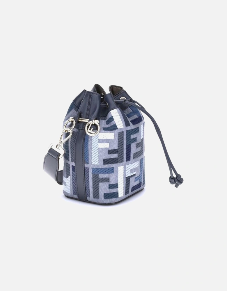 Mon Tresor Mini Bucket Bag with FF Motif Women - Blue
