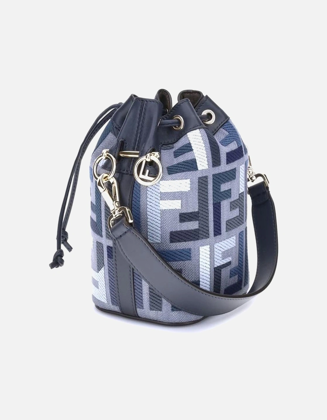 Mon Tresor Mini Bucket Bag with FF Motif Women - Blue