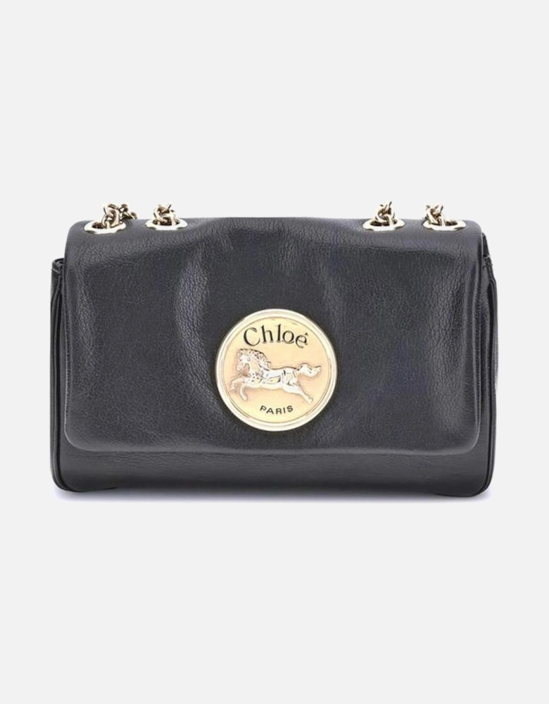 Heritage Grained Leather Shoulder Bag Women - Black