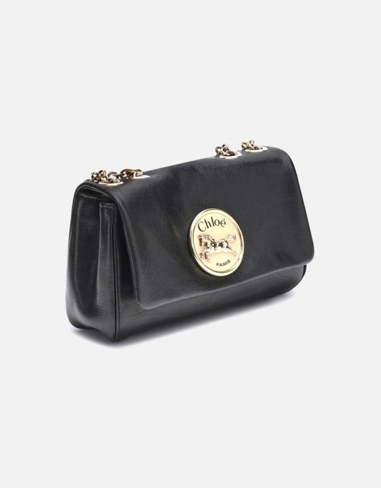 Heritage Grained Leather Shoulder Bag Women - Black