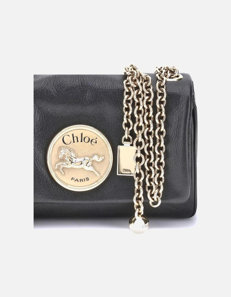 Heritage Grained Leather Shoulder Bag Women - Black
