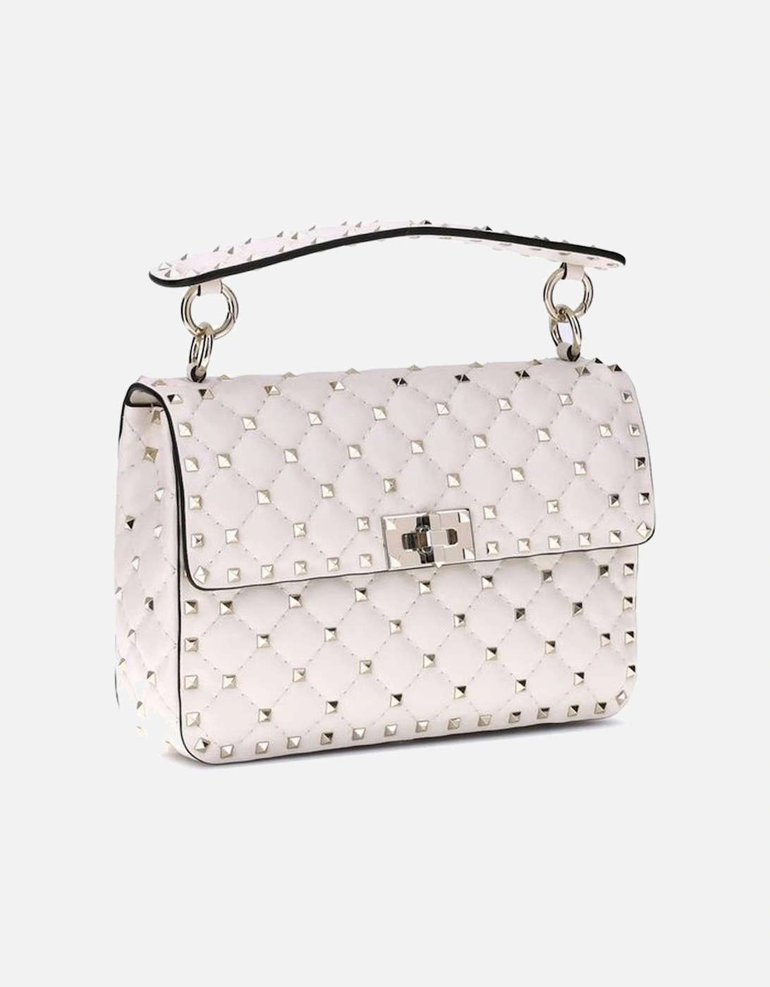Rockstud Spike Quilted Leather Shoulder Bag Women - Cream