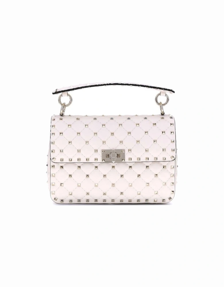 Rockstud Spike Quilted Leather Shoulder Bag Women - Cream