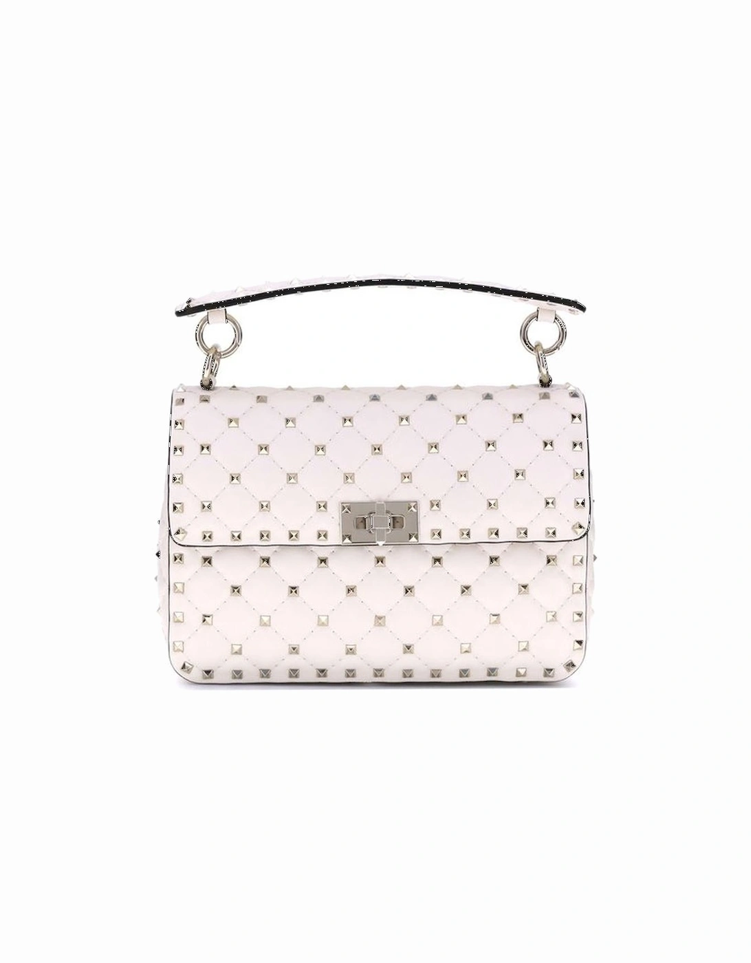 Rockstud Spike Quilted Leather Shoulder Bag Women - Cream, 5 of 4