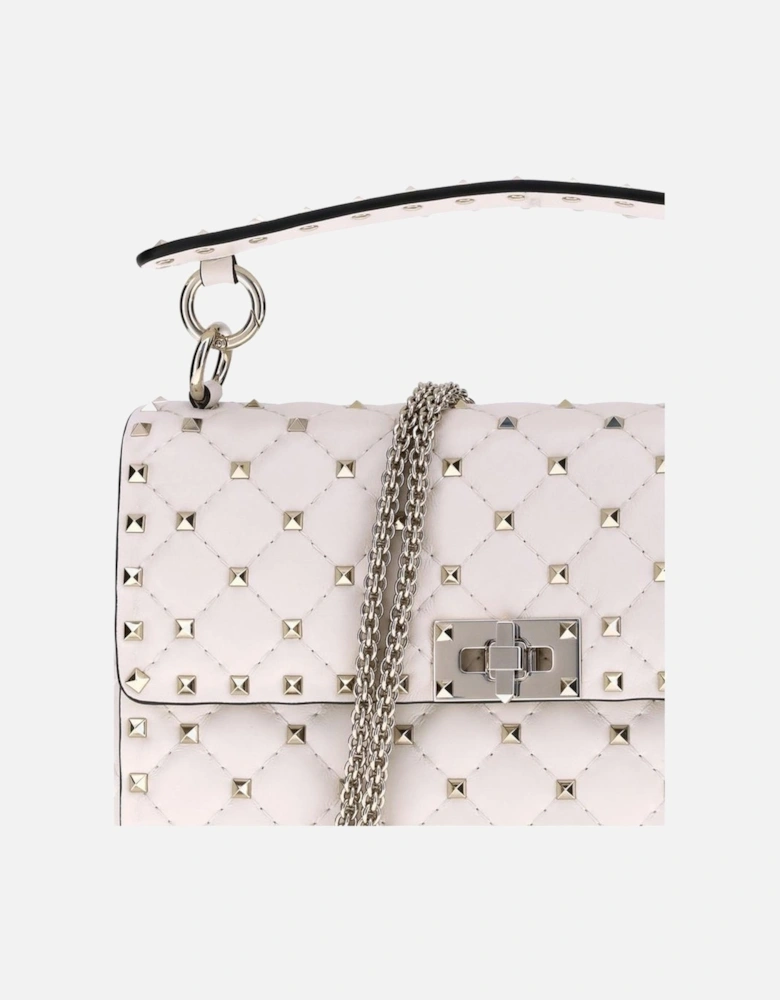 Rockstud Spike Quilted Leather Shoulder Bag Women - Cream