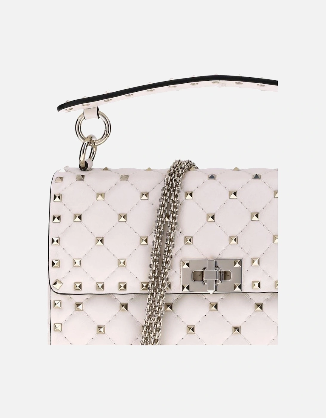 Rockstud Spike Quilted Leather Shoulder Bag Women - Cream