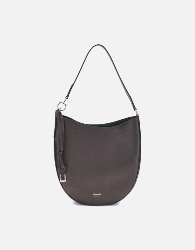 North-South Medium Shoulder Bag with Jacquard Strap Women - Brown
