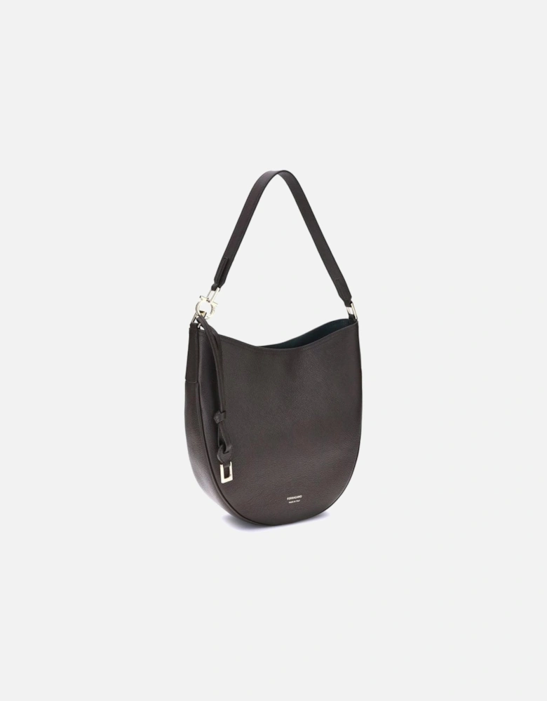 North-South Medium Shoulder Bag with Jacquard Strap Women - Brown