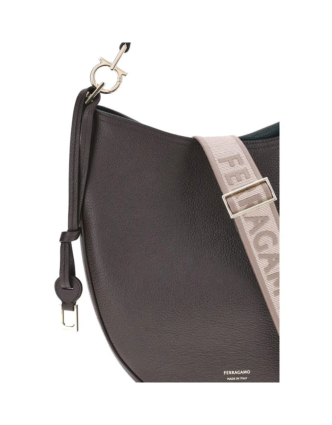 North-South Medium Shoulder Bag with Jacquard Strap Women - Brown