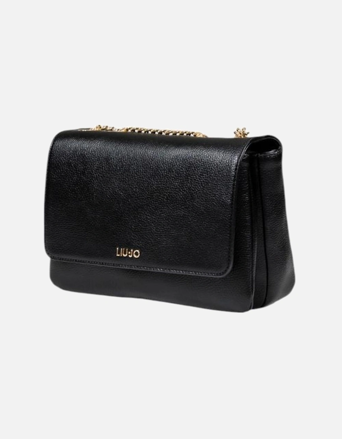 Eco-Leather Crossbody Bag with Chain Strap Women - Black Handbags