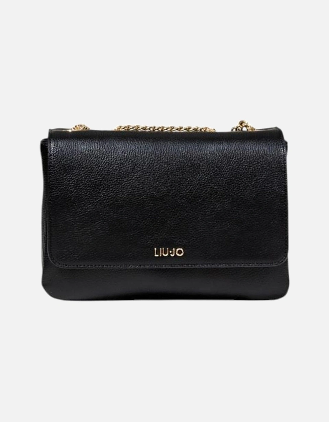 Eco-Leather Crossbody Bag with Chain Strap Women - Black Handbags