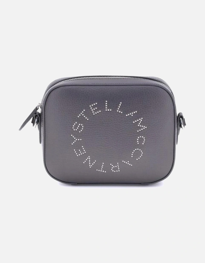Faux Leather Shoulder Bag with Monogram Women - Gray