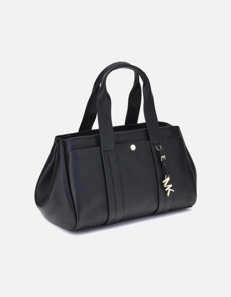 Small Leather Romee Handbag with MK Pendant Women - Black