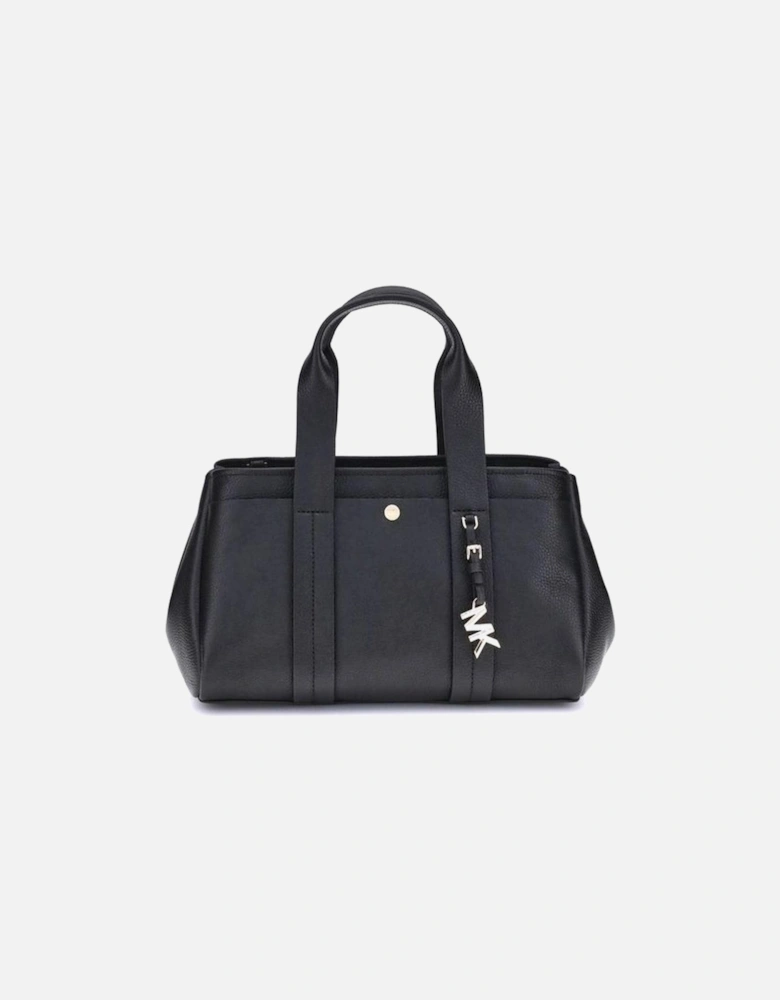 Small Leather Romee Handbag with MK Pendant Women - Black