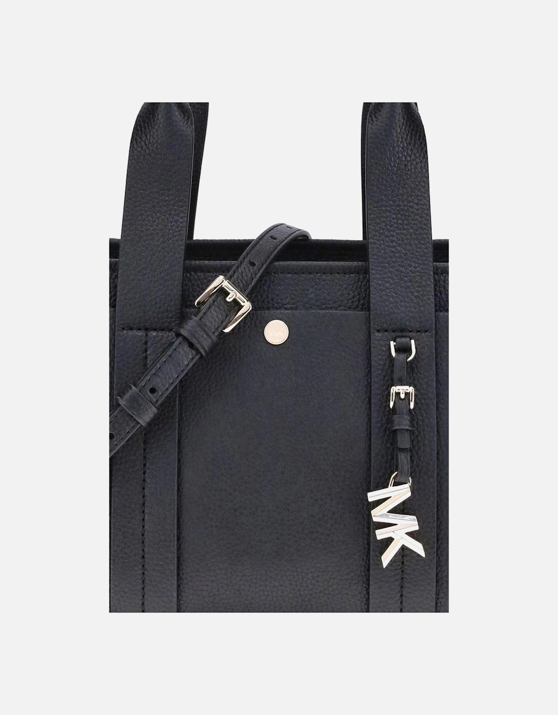 Small Leather Romee Handbag with MK Pendant Women - Black