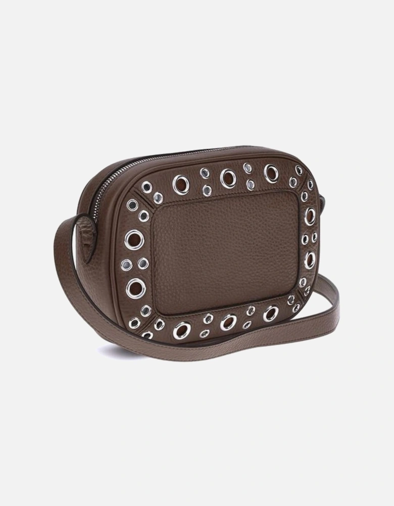 Studded Leather Crossbody Bag Women - Brown Shoulder Bags