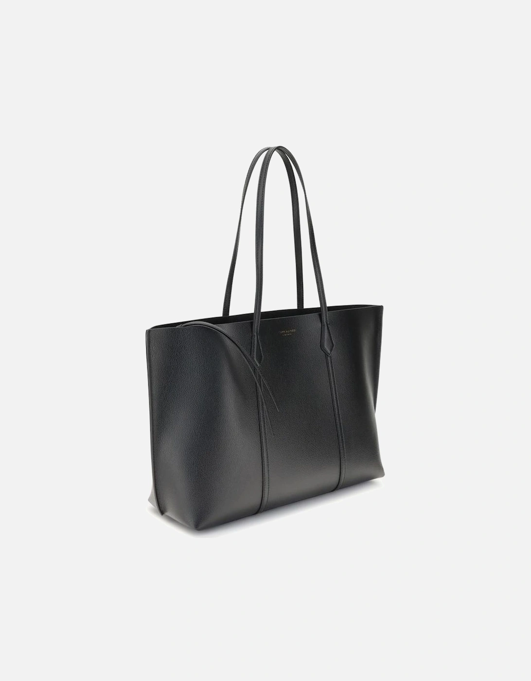 Grained Leather Tote Bag with Laptop Pocket Women - Black Handbags
