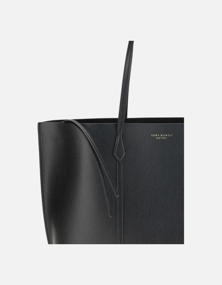 Grained Leather Tote Bag with Laptop Pocket Women - Black Handbags