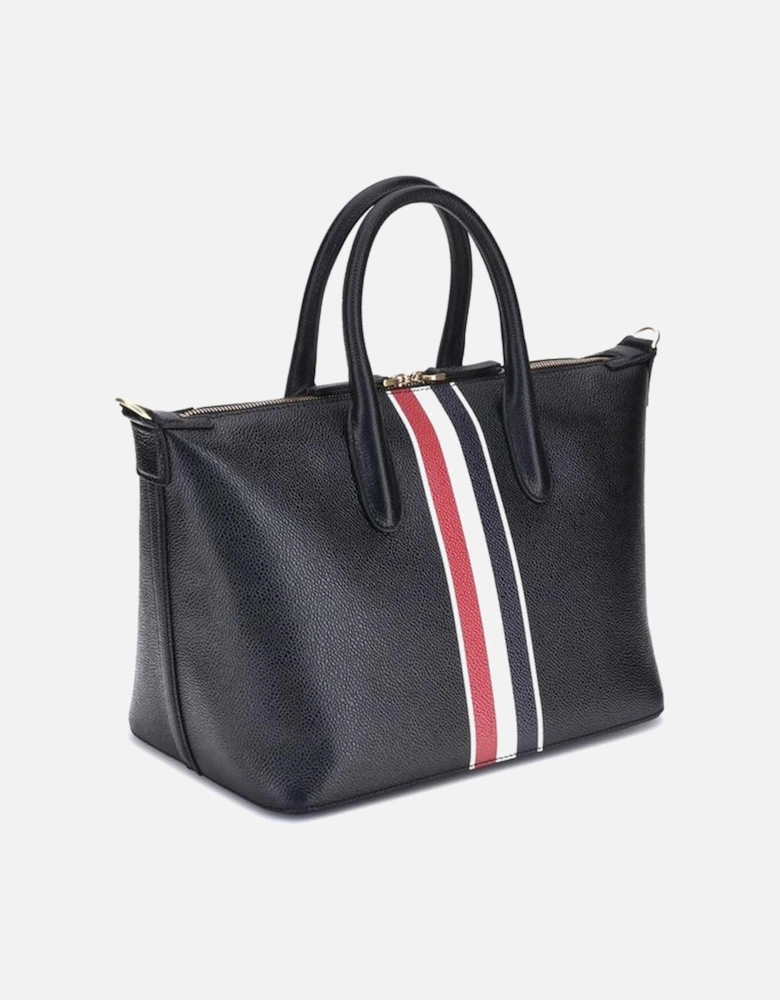 Hammered Leather Duffle Small Handbag Women - Black