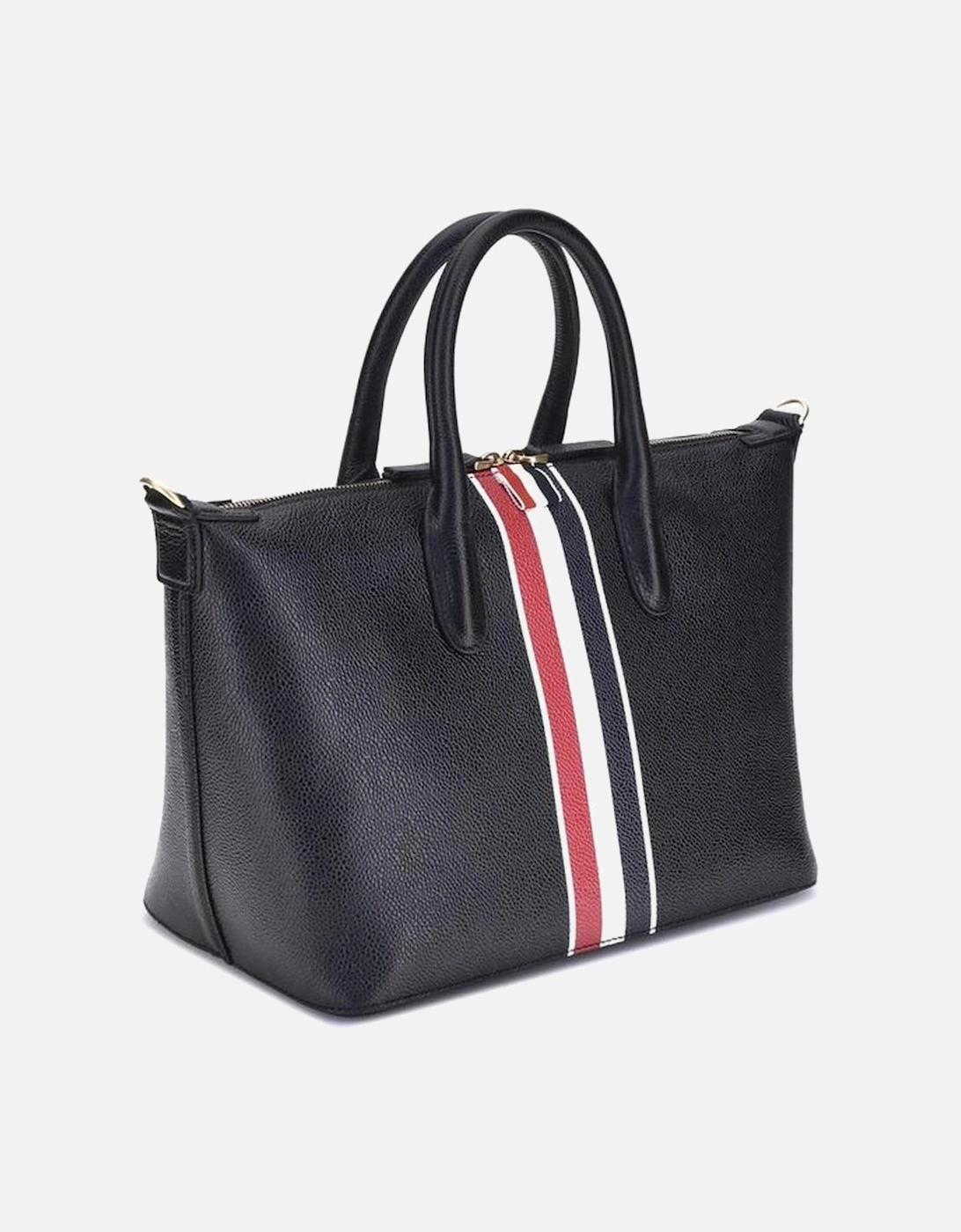 Hammered Leather Duffle Small Handbag Women - Black
