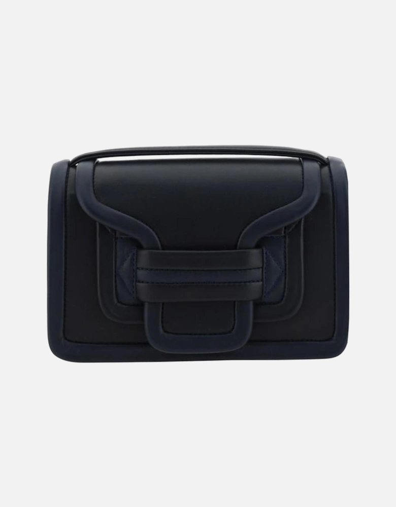 Alpha Leather Shoulder Bag with Adjustable Strap Women - Black