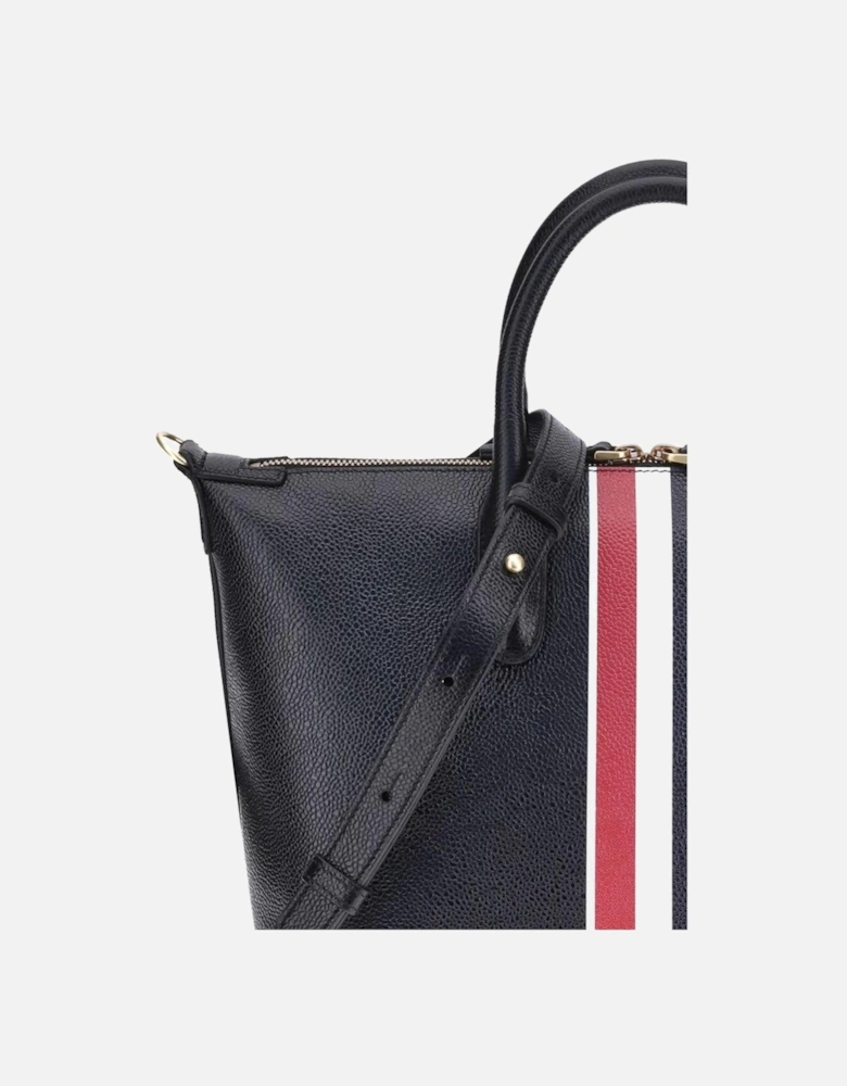 Hammered Leather Duffle Small Handbag Women - Black