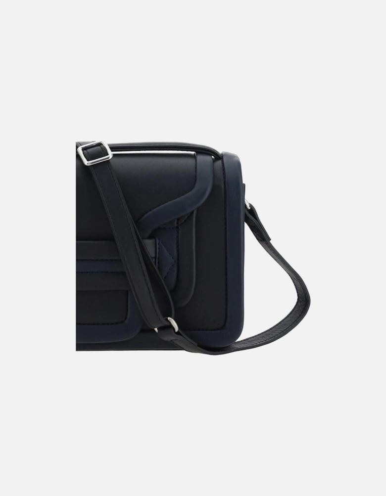 Alpha Leather Shoulder Bag with Adjustable Strap Women - Black
