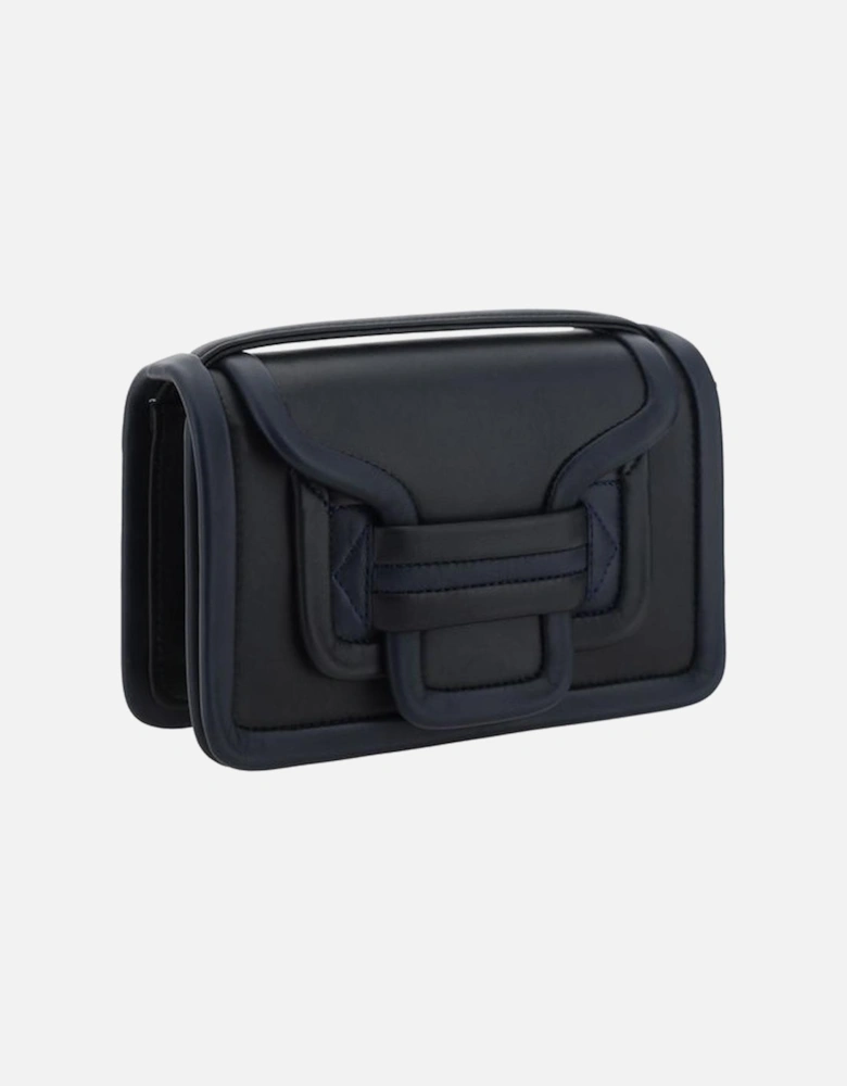 Alpha Leather Shoulder Bag with Adjustable Strap Women - Black