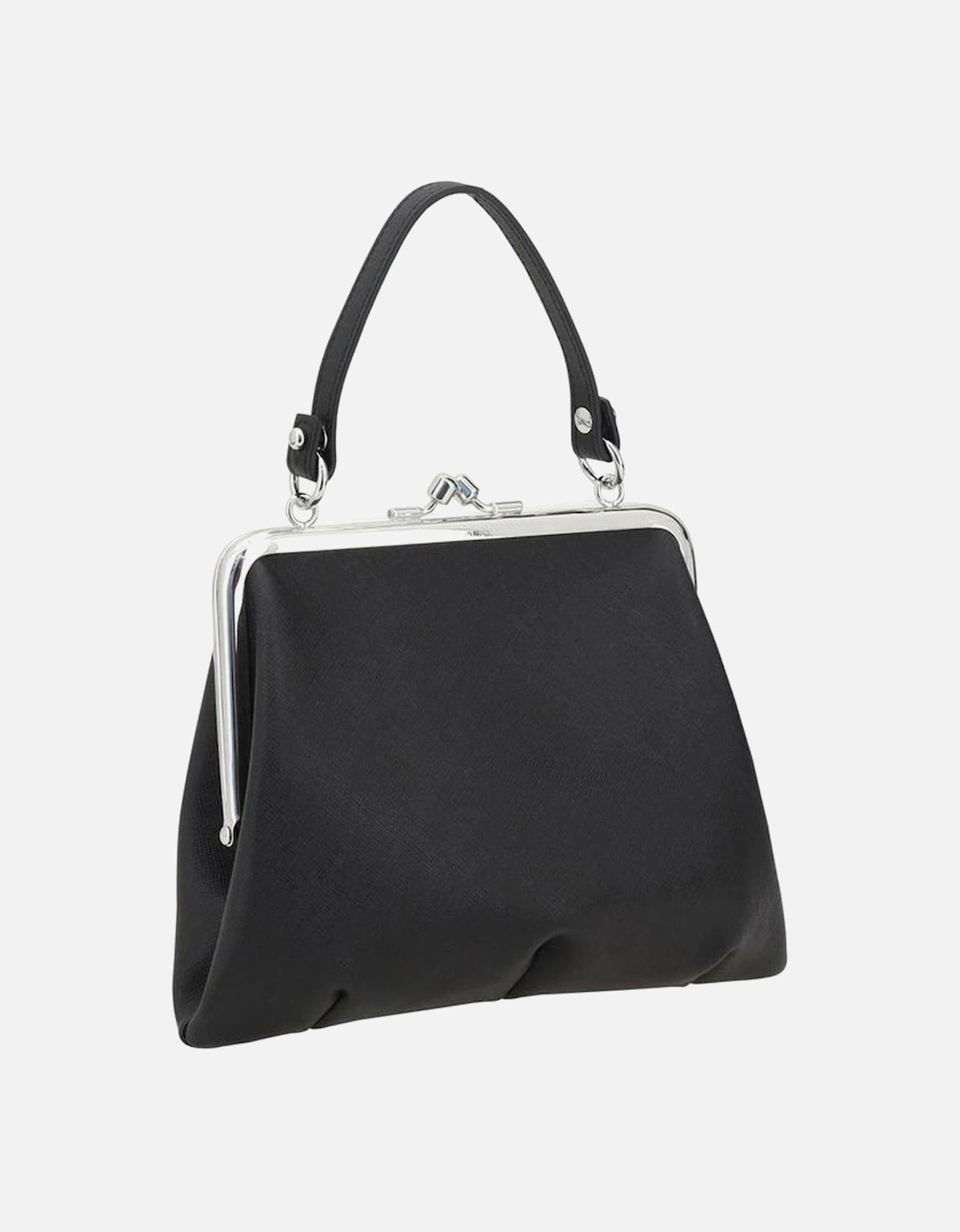 Elegant Pebbled Leather Granny Handbag Women - Black Shoulder Bags