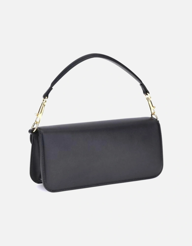 Loco Leather Shoulder Bag with Antiqued Brass VLogo Women - Black