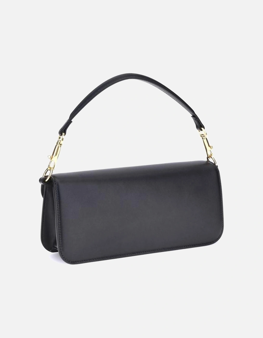 Loco Leather Shoulder Bag with Antiqued Brass VLogo Women - Black