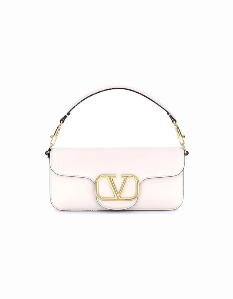 Loco Leather Shoulder Bag with Chain Strap Women - White