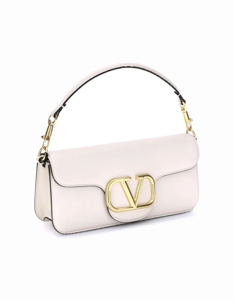 Loco Leather Shoulder Bag with Chain Strap Women - White