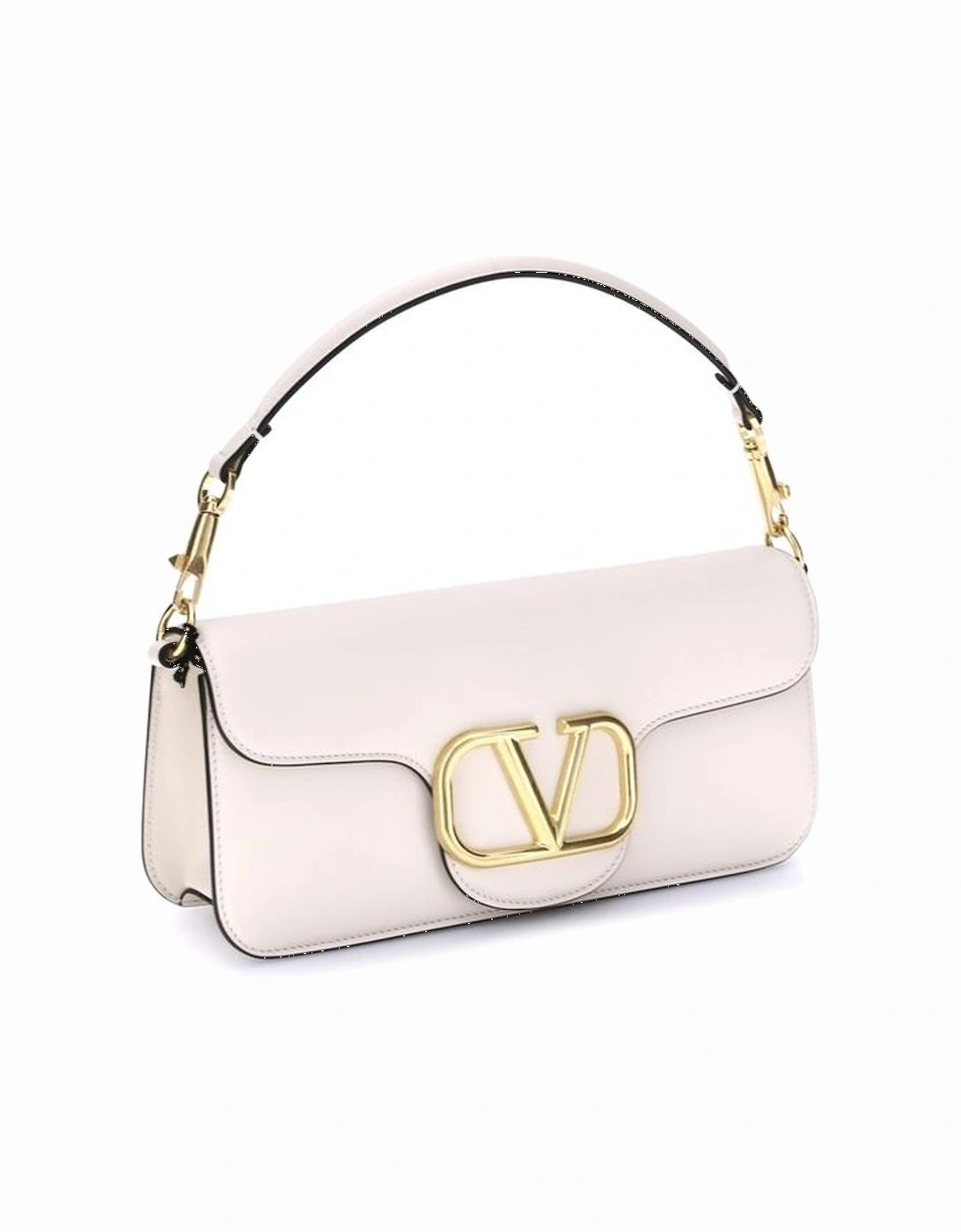Loco Leather Shoulder Bag with Chain Strap Women - White