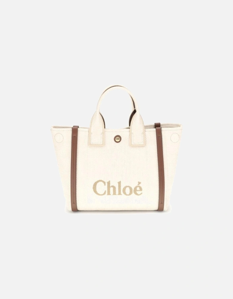 Carry Tote Bag with Tubular Handles Women - Beige Handbags