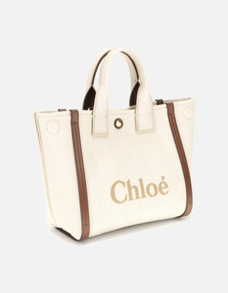 Carry Tote Bag with Tubular Handles Women - Beige Handbags