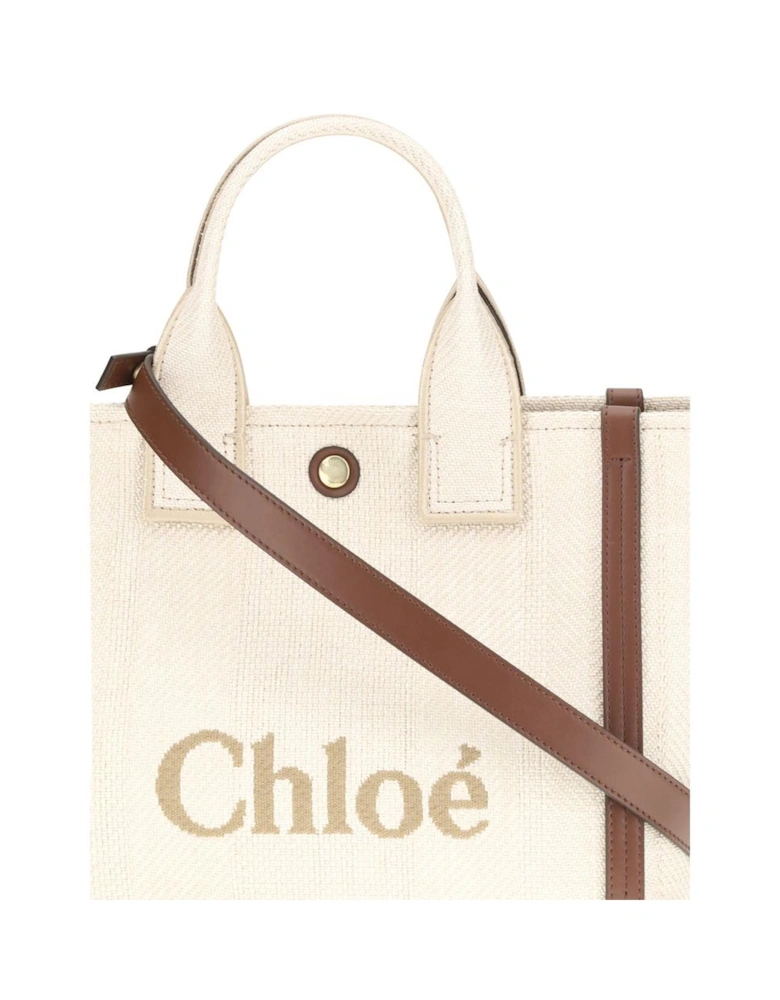 Carry Tote Bag with Tubular Handles Women - Beige Handbags