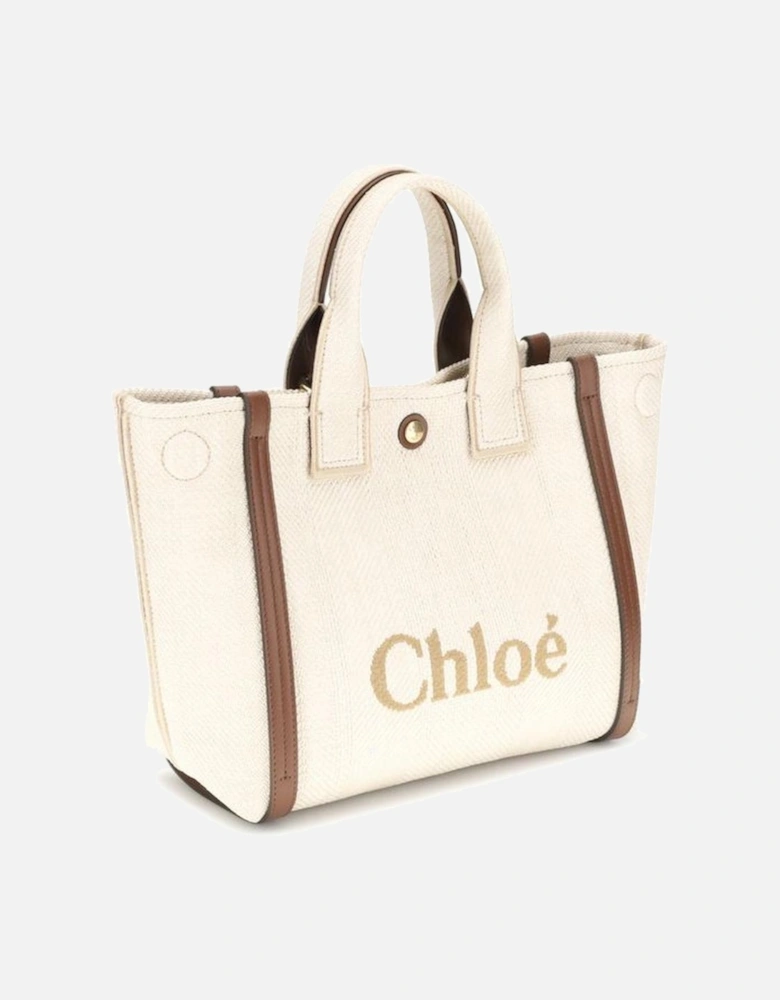 Carry Tote Bag with Tubular Handles Women - Beige Handbags