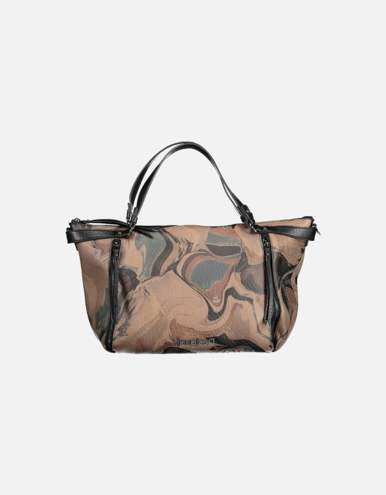 Zip Closure Handbag with Multiple Pockets Women - Brown