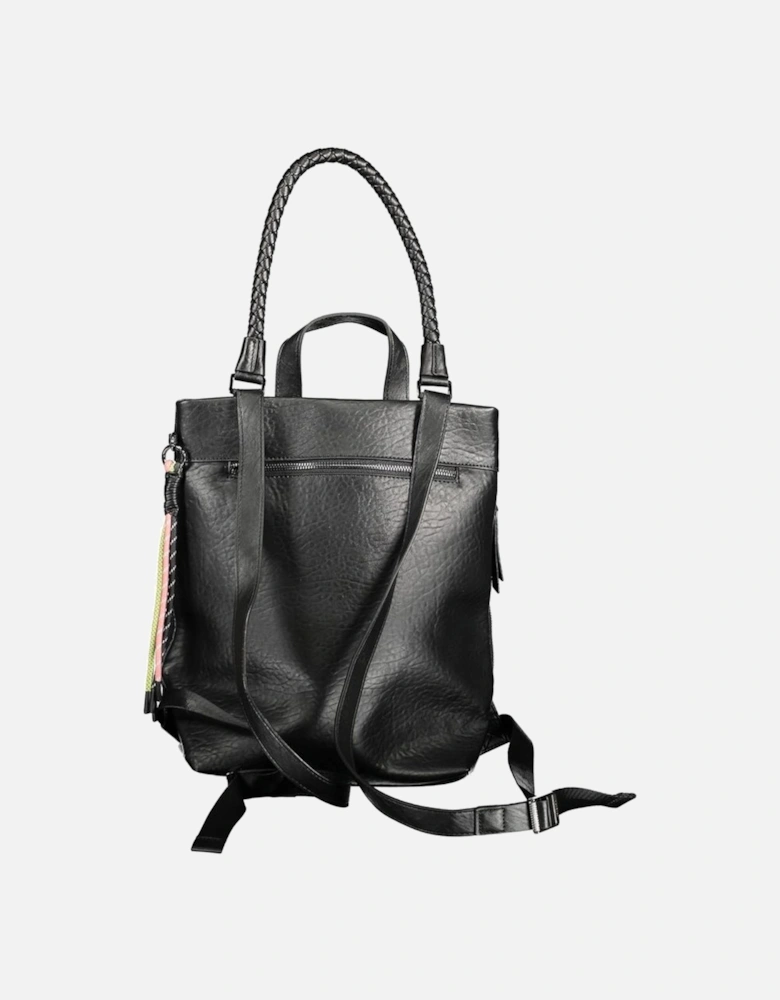 Embroidered Logo Backpack with Adjustable Straps Women - Black