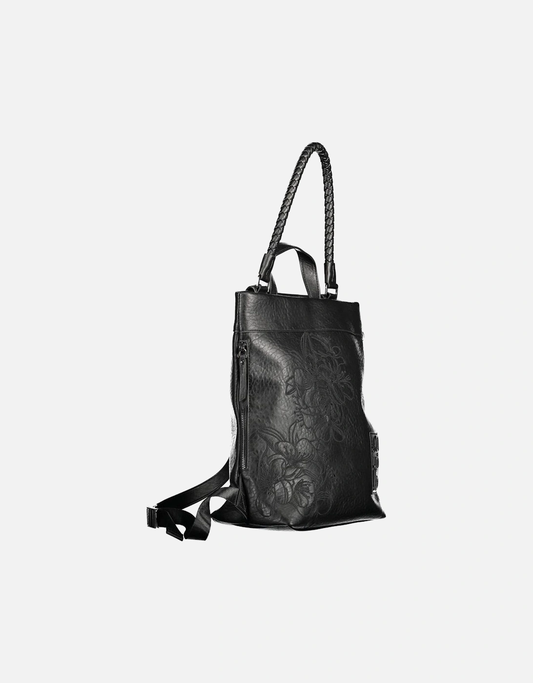 Embroidered Logo Backpack with Adjustable Straps Women - Black