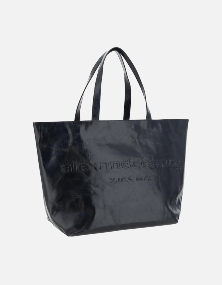 Calfskin Punch Tote Shoulder Bag Women - Black Handbags