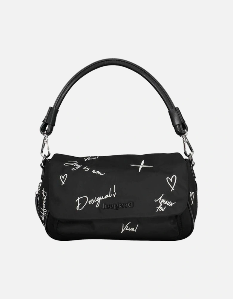 Expandable Embroidered Bag with Multiple Pockets Women - Black