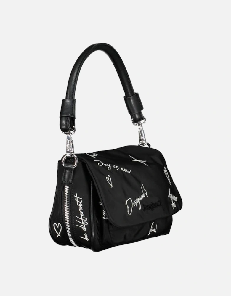 Expandable Embroidered Bag with Multiple Pockets Women - Black