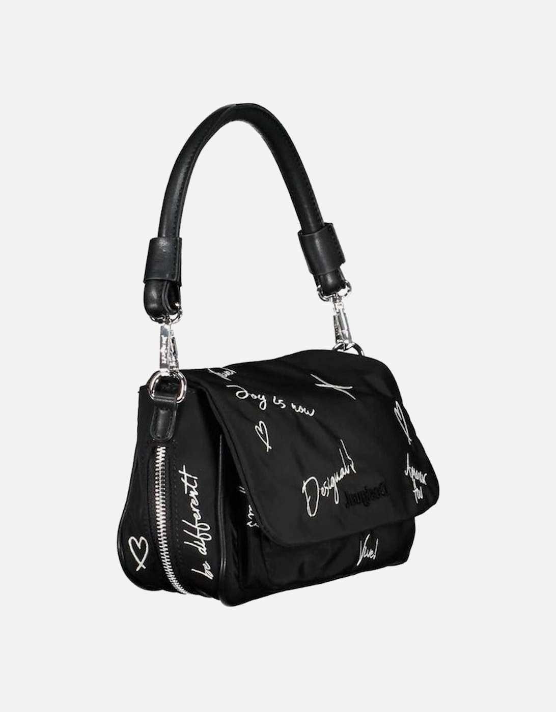 Expandable Embroidered Bag with Multiple Pockets Women - Black