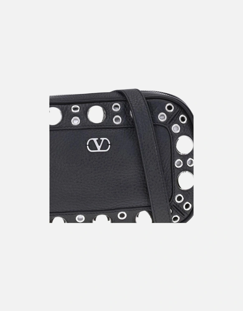 Nellcote Calfskin Shoulder Bag with Ball Studs Women - Black