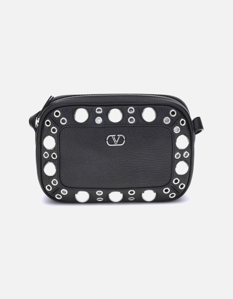 Nellcote Calfskin Shoulder Bag with Ball Studs Women - Black