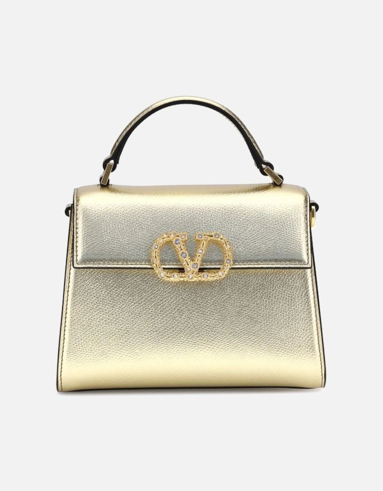 Mini Calfskin Handbag with Jeweled VLogo Closure Women - Gold