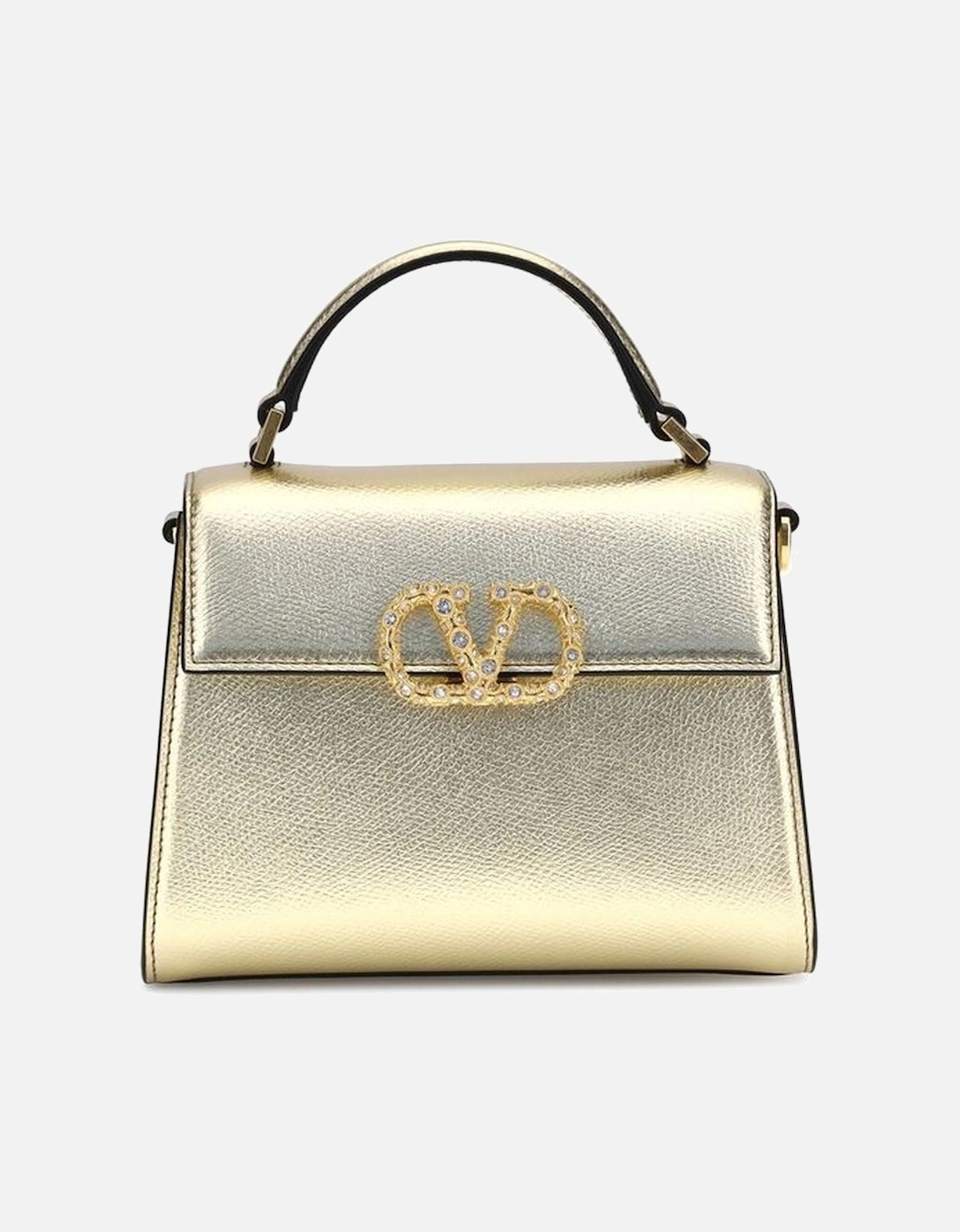 Mini Calfskin Handbag with Jeweled VLogo Closure Women - Gold, 5 of 4